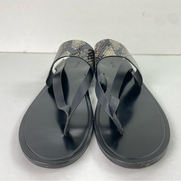 VINCE. Black Snakeskin Flip Flop Thong Sandals‎ - Picture 7 of 16